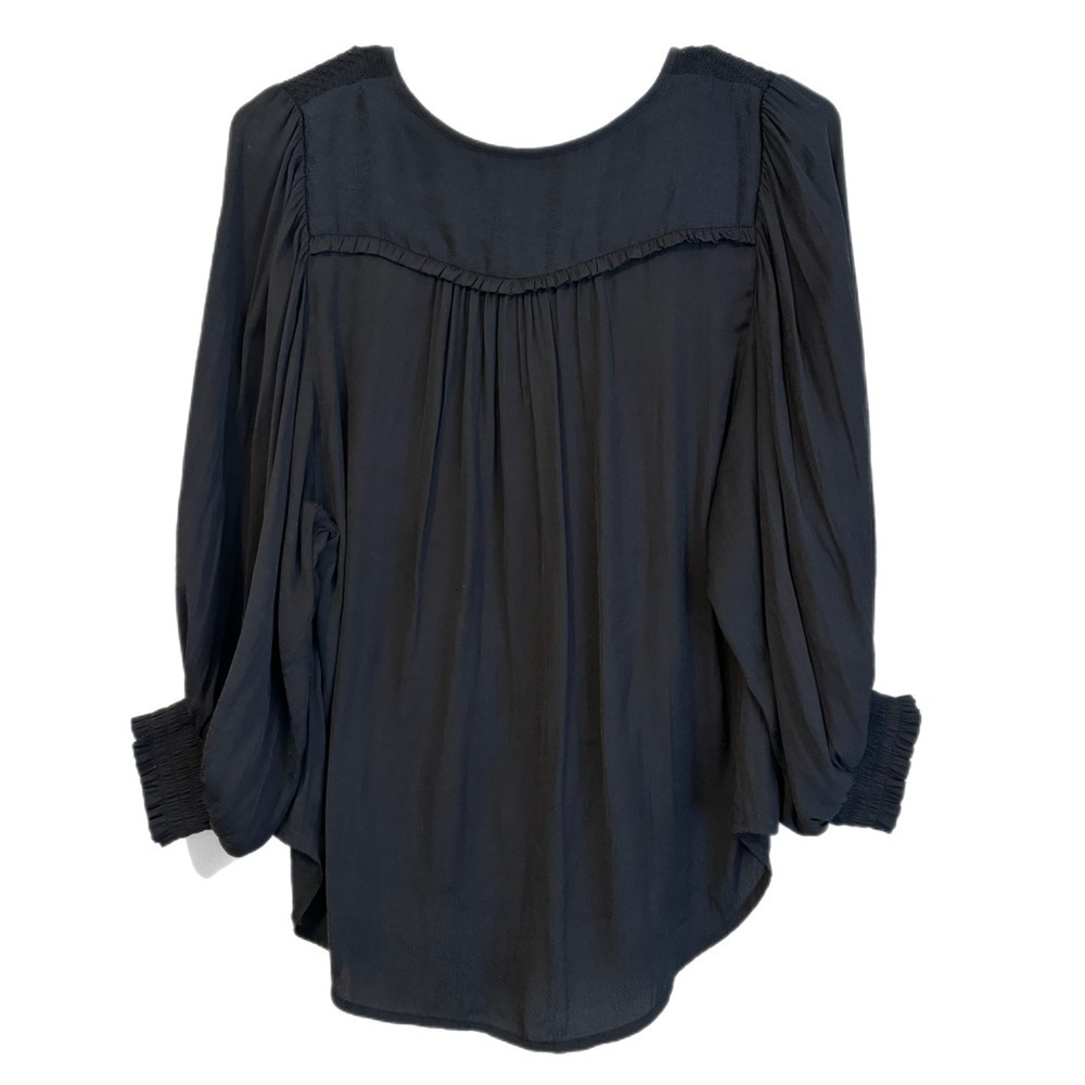 Anthropologie Black Snakeskin Blouse - Picture 3 of 9